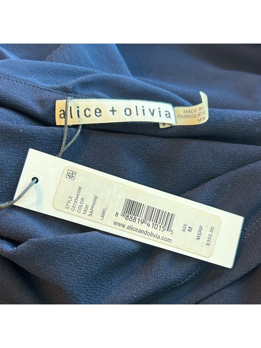 Alice + Olivia Chrissy Wrap One Shoulder Chiffon Mini Dress Medium NWT Sapphire - Picture 8 of 10